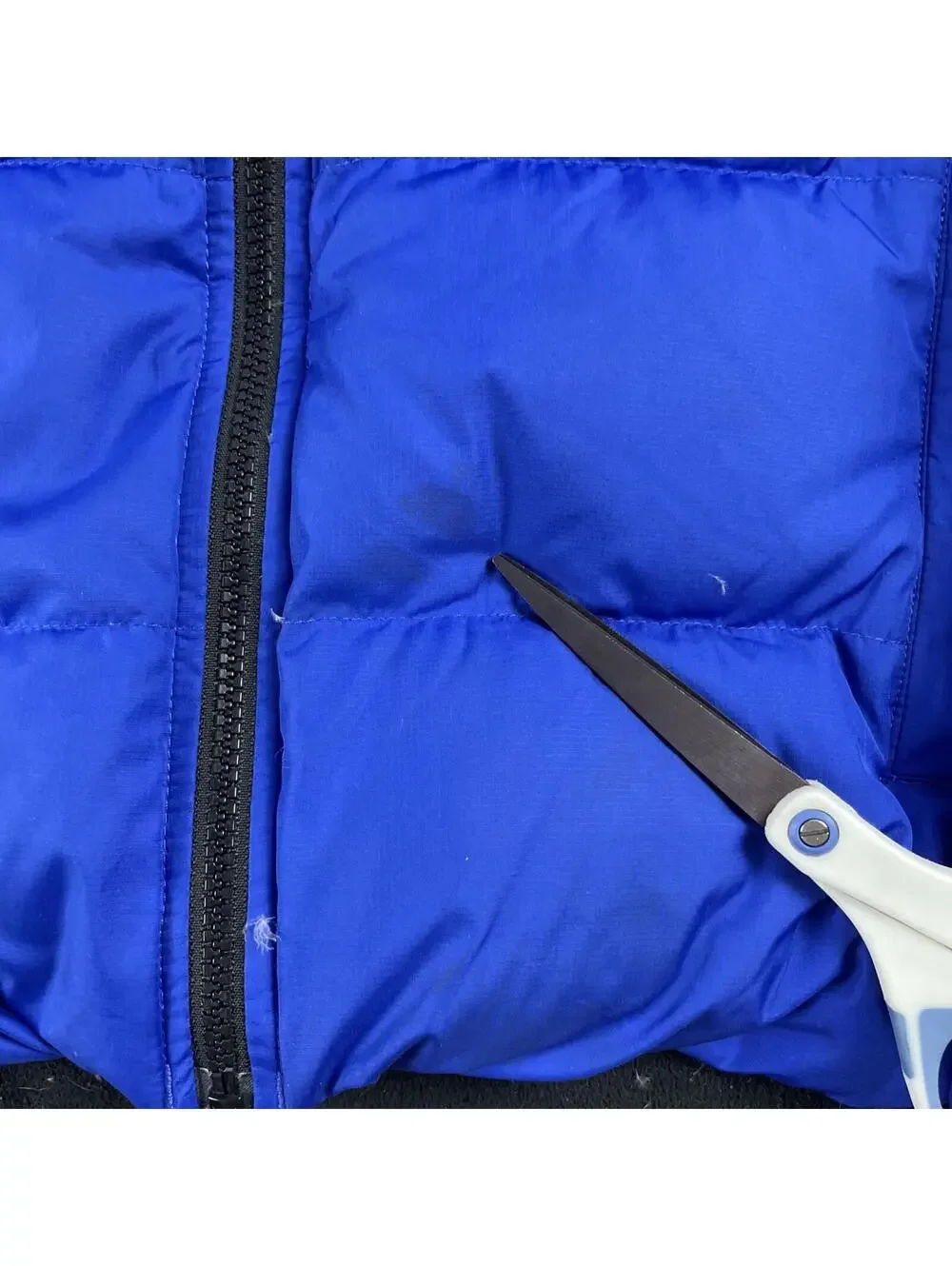 Y2K The North Face Down Sherpa Lined Puffer Jacket 550 Blue Hooded Boys L 14/16